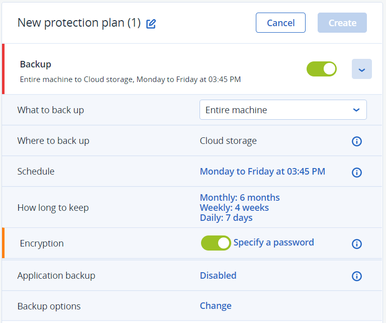 first cloud backup protection plan