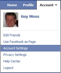 backup Facebook - account settings
